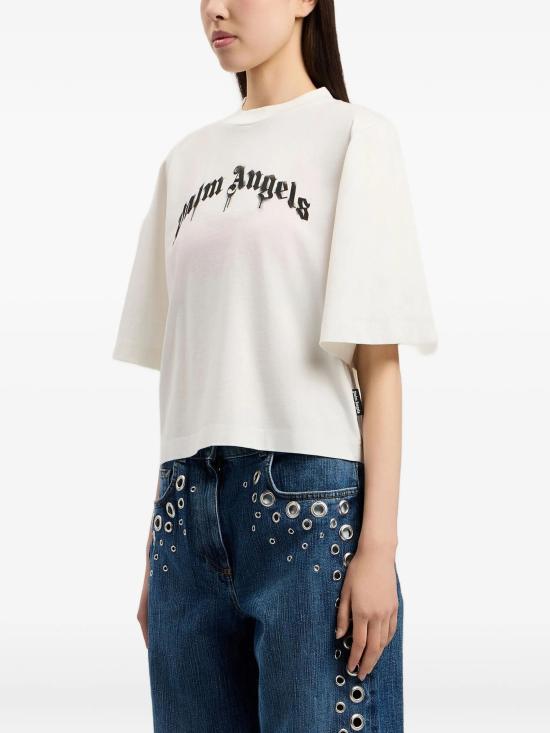 26SS 팜앤젤스 탑 PWAA079S26JER004 0310 OFF WHITE BLACK - PALM ANGELS