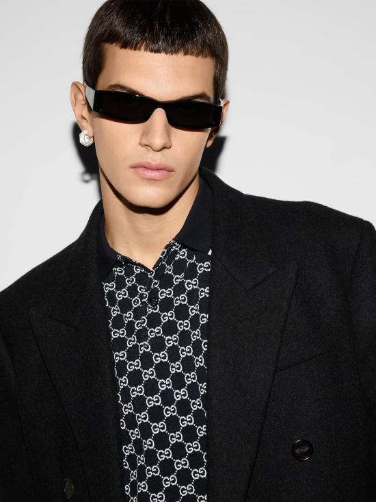 26SS 구찌 코튼 피케 자카드 폴로 셔츠 788024XJHH7 4137 Blue - GUCCI