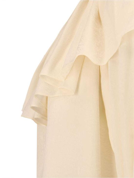  끌로에 블라우스 실크 자카드 탑 크림 - CHLOE