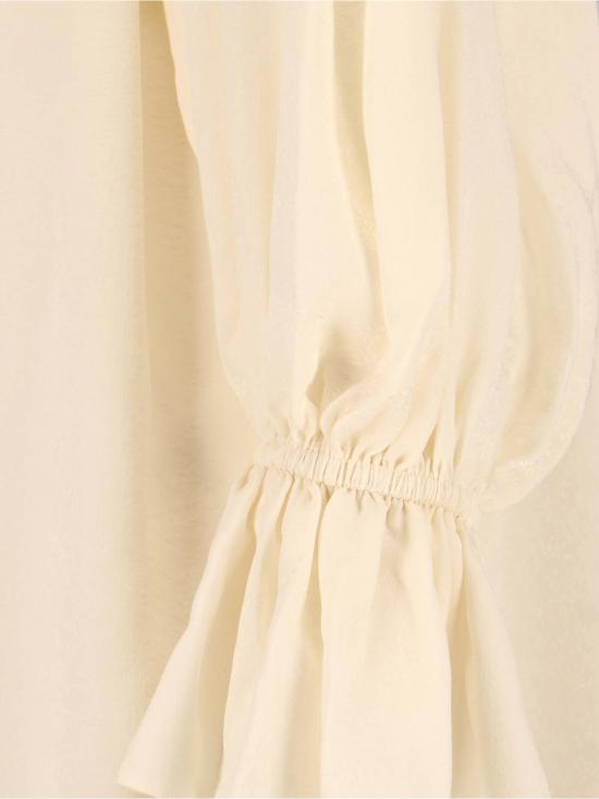  끌로에 블라우스 실크 자카드 탑 크림 - CHLOE