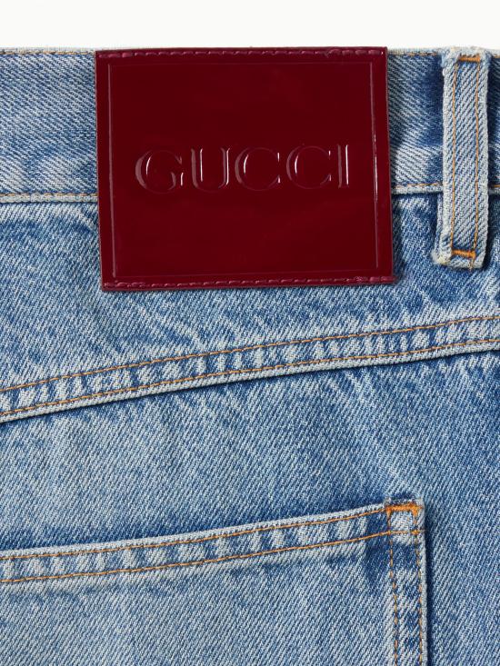 26SS 구찌 슬림 핏 코튼 데님 팬츠 844629XDDD2 4009 Blue - GUCCI