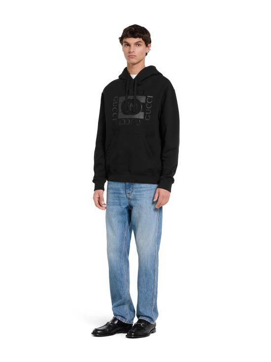 26SS 구찌 프린트 디테일 코튼 저지 스웨트셔츠 855976XJHNH 1152 Black - GUCCI