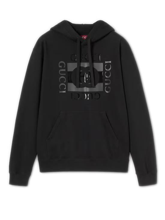 26SS 구찌 프린트 디테일 코튼 저지 스웨트셔츠 855976XJHNH 1152 Black