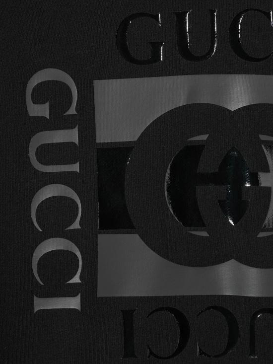 26SS 구찌 프린트 디테일 코튼 저지 스웨트셔츠 855976XJHNH 1152 Black - GUCCI
