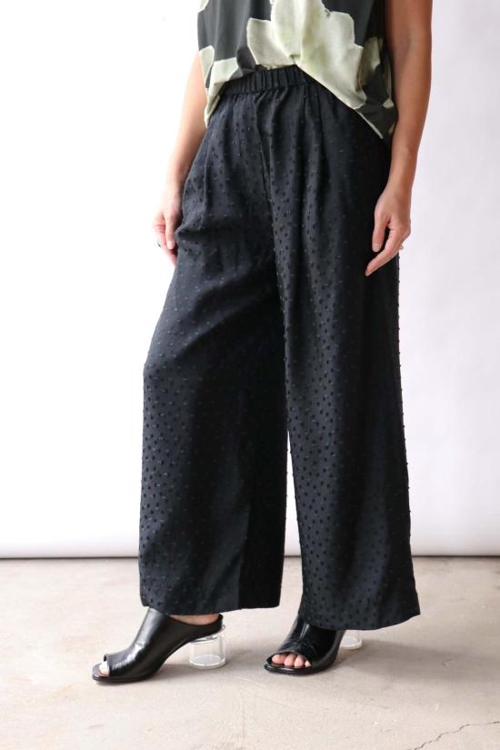  크리스티앙 뵈이넝스 크롭 팬츠 Christian Wijnants 피마 우븐 팬츠 블랙 페트롤 도트 - CHRISTIAN WIJNANTS