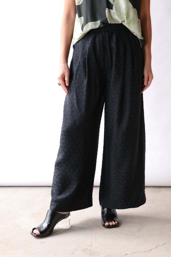  크리스티앙 뵈이넝스 크롭 팬츠 Christian Wijnants 피마 우븐 팬츠 블랙 페트롤 도트 - CHRISTIAN WIJNANTS