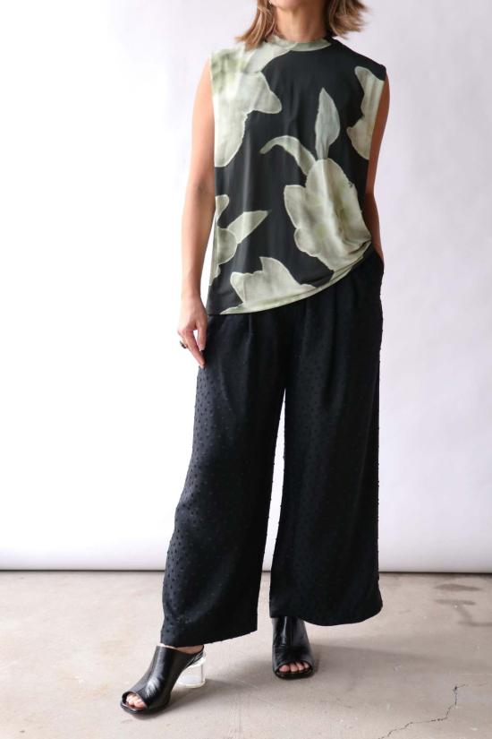  크리스티앙 뵈이넝스 크롭 팬츠 Christian Wijnants 피마 우븐 팬츠 블랙 페트롤 도트 - CHRISTIAN WIJNANTS