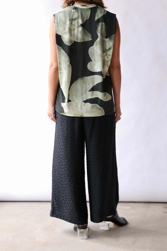  크리스티앙 뵈이넝스 크롭 팬츠 Christian Wijnants 피마 우븐 팬츠 블랙 페트롤 도트 - CHRISTIAN WIJNANTS