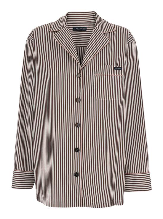 26SS 돌체앤가바나 스트라이프 패브릭 베니티 셔츠 F5U37TFR52KS8051 Brown