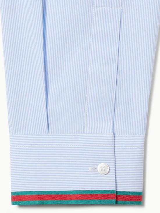 26SS 구찌 웹 디테일 스트라이프 코튼 셔츠 852707ZAS5W 4305 - GUCCI