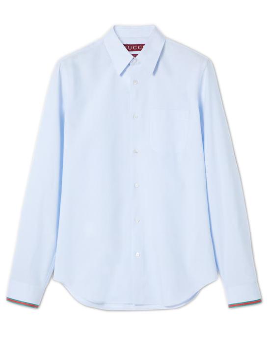 26SS 구찌 웹 디테일 스트라이프 코튼 셔츠 852707ZAS5W 4305