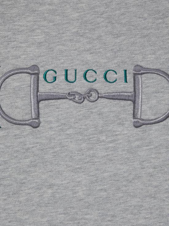 26SS 구찌 프린트 디테일 코튼 저지 스웨트셔츠 848737XJHOK 1056 Grey - GUCCI
