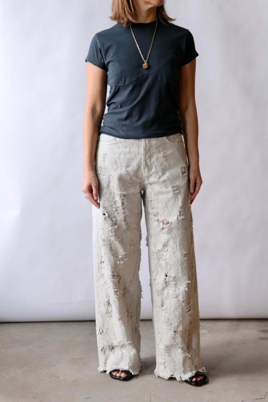  하이쿠레 데님 팬츠 베서니 불 디스트로이 (숏 기장) 진 불 디스트로이 - HAIKURE