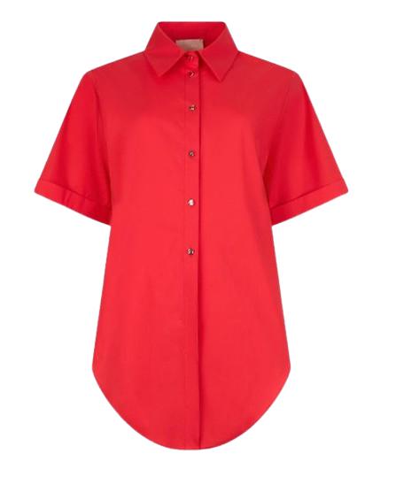 26SS 리우조 셔츠 CA6281 T297AX0772 Vernice rossa