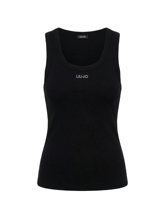 26SS 리우조 민소매 티셔츠 TA6097 J482222222 Black - LIU JO