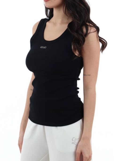 26SS 리우조 민소매 티셔츠 TA6097 J482222222 Black - LIU JO