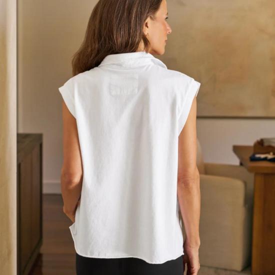  프랭크 앤 에일린 반팔 티셔츠 프랭크 & 아일린 올리비아 팝오버 칼라 탱크탑 - FRANK & EILEEN