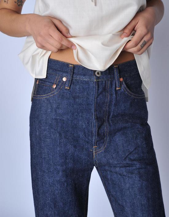  치말라 데님 팬츠 린스 와이드 테이퍼드 컷 진 다크 린스 - CHIMALA