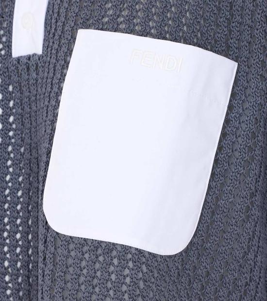  펜디 반팔 티셔츠 폴로 셔츠 그레이 - FENDI