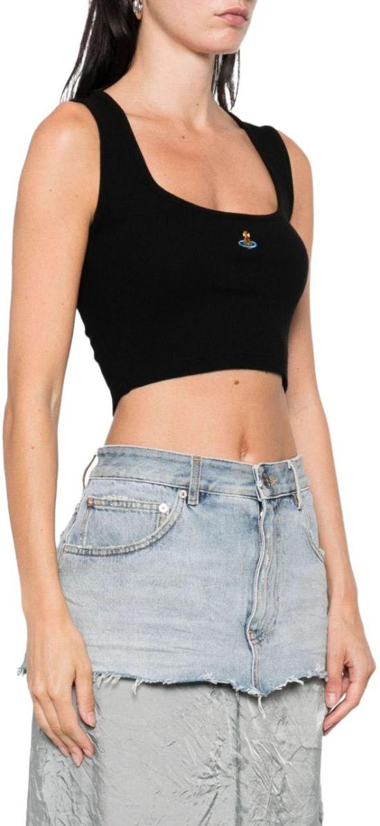 26SS 비비안웨스트우드 민소매 티셔츠 1G010011J009CN401 BLACK - VIVIENNE WESTWOOD