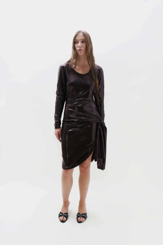  Talia Byre 숏 원피스 타이 드레스 버건디 - OTHER BRANDS