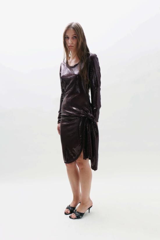  탈리아 바이어 숏 원피스 Talia Byre 타이 드레스 버건디 - TALIA BYRE