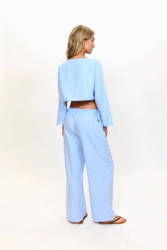  솔리드 앤 스트라이프 스트레이트 팬츠 에스탄자 팬츠 블루 라군 - SOLID AND STRIPED