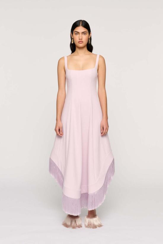  Clea 롱 원피스 클레아 에민 프린지 헴 드레스 페를라