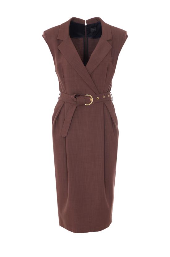 26SS 핑코 미디 원피스 106565 A2W6L78 Brown