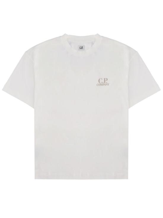  씨피 컴퍼니 탑 C.P. 회사 로고 티셔츠 (흰색)