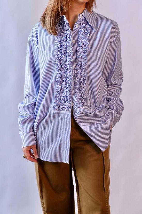  티비 탑 스트라이프 셔츠 이지 턱시도 셔츠