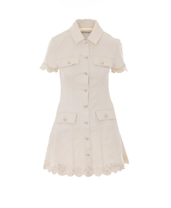 26SS 셀프 포트레이트 미디 원피스 824S CREAM White