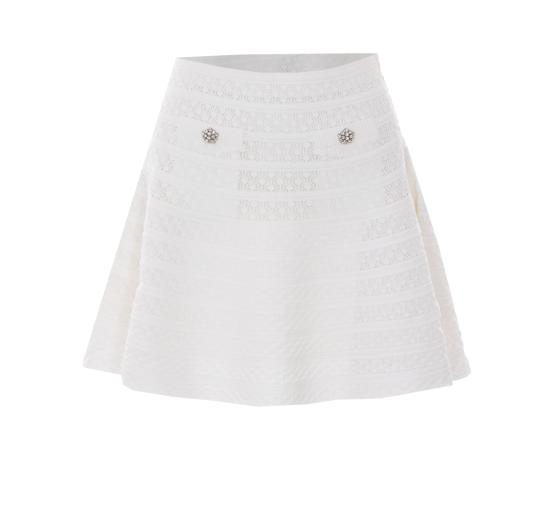 26SS 셀프 포트레이트 미디 스커트 063SK WHITE White