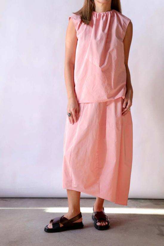  티비 롱 스커트 나일론 비대칭 벌룬 스커트 - TIBI