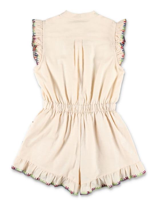  [키즈] 짐머만 오버롤 키즈 럭키 프릴 플레이수트 아이보리 - ZIMMERMANN