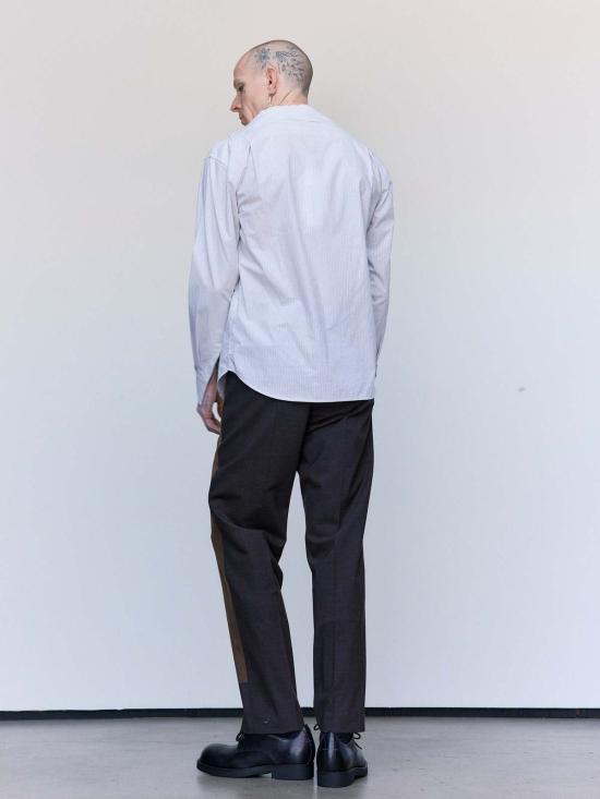  MM6 메종마르지엘라 셔츠 Mm6 Maison Margiela 트롱프뢰유 칼라 스트라이프 셔츠 그레이 - MM6 MAISON MARGIELA