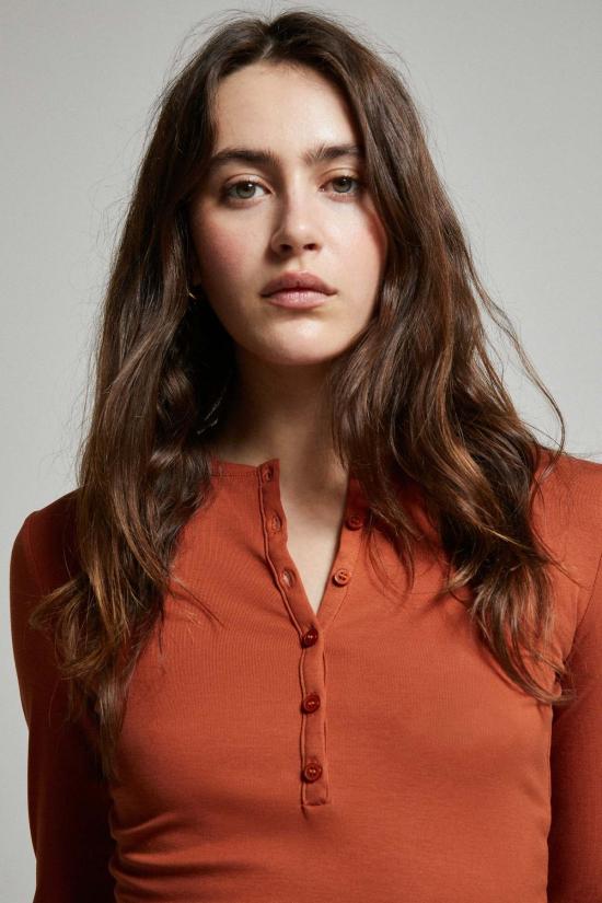  아셀 긴팔 티셔츠 애셔 할로우 헨리 티 - ASHER