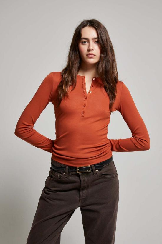  아셀 긴팔 티셔츠 애셔 할로우 헨리 티 - ASHER