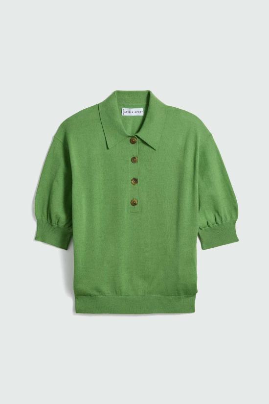  어피스 어파트 스웨터 Apiece Apart Oda Polo Sweater Jardin - APIECE APART