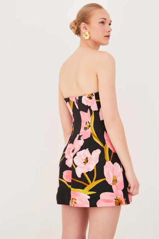  카라 카라 숏 원피스 이네스 미니 드레스 마레이스 블룸 블랙 - CARA CARA