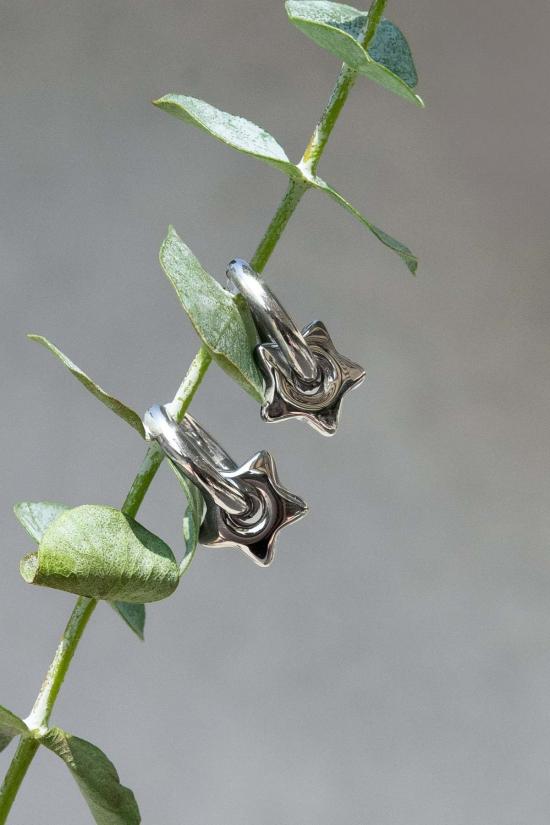 피터 앤 준 이어링 피터 + 준 에스트렐라 후프 실버