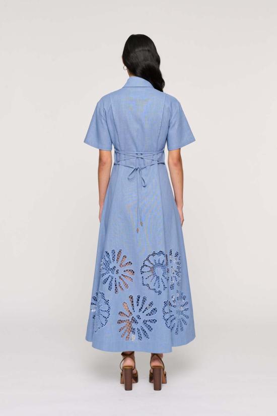  Clea 롱 원피스 클레아 애널리스 셔츠 드레스 델피늄 - CLEA