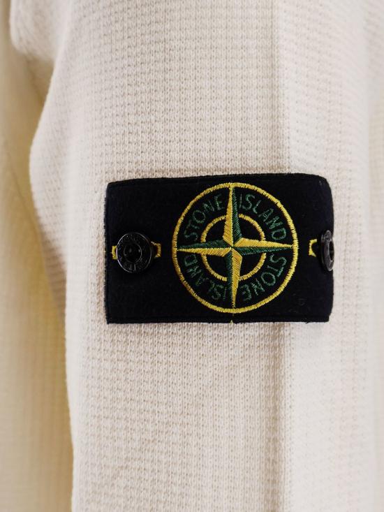  스톤 아일랜드 스웨터 유기농 면  화이트 - STONE ISLAND