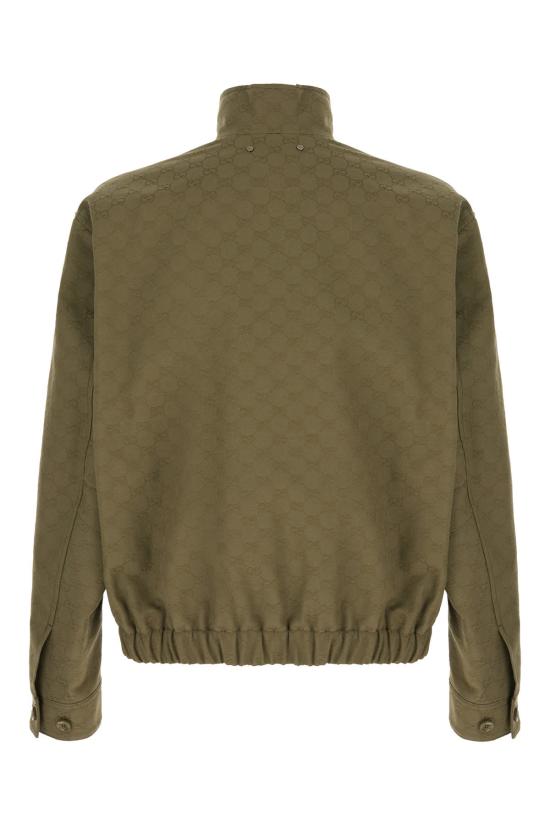  구찌 자켓 코튼 블렌드 재킷 올리브 그린 - GUCCI