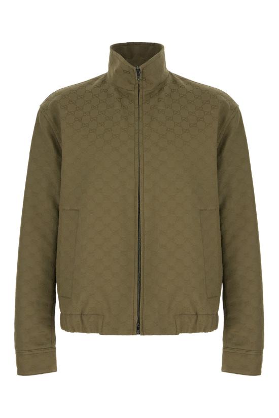  구찌 자켓 코튼 블렌드 재킷 올리브 그린