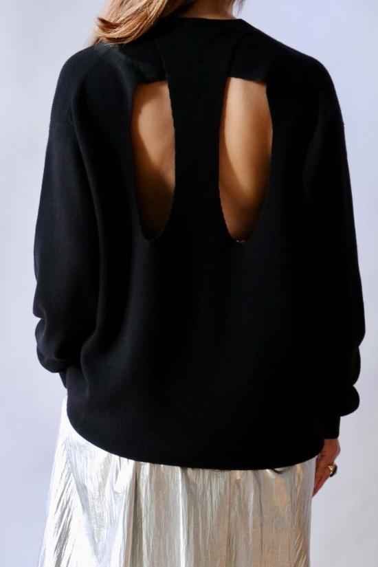  티비 스웨터 안나 메리노 울 컷아웃 레이서백 풀오버