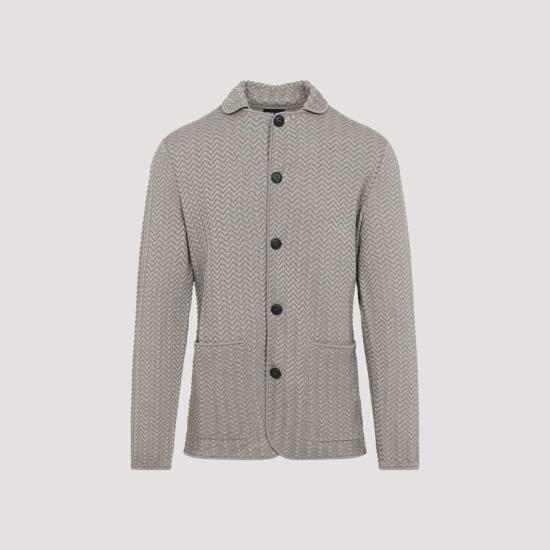  조르지오 아르마니 수트 자켓 비스코스 블레이저, 매스틱 샌드 색상 - GIORGIO ARMANI