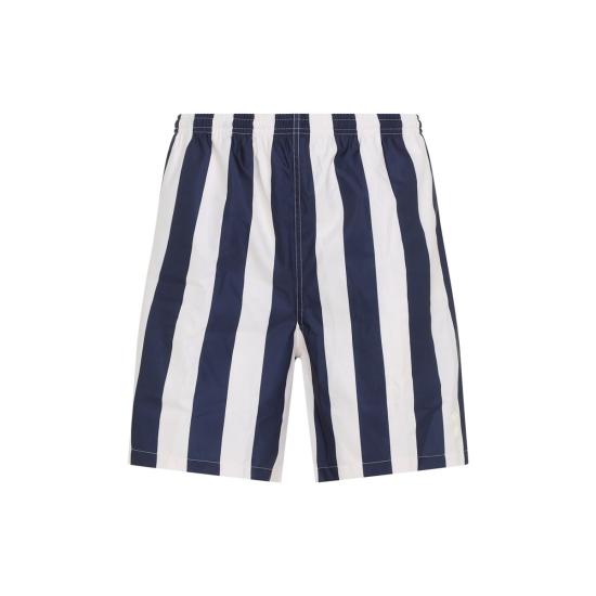  아미 스윔팬츠 Ami Alexandre Mattiussi Ami Long Stripes Swim Shorts Blanc Creme Encre - AMI