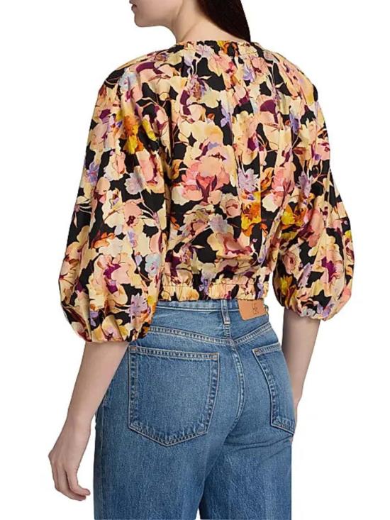  울라 존슨 블라우스 루시 버블 슬리브 탑 나이트 블룸 - ULLA JOHNSON