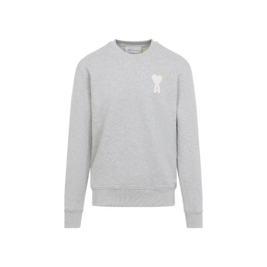  아미 긴팔 티셔츠 알렉상드르 마티우시  클래식 핏 티셔츠 그레이 - AMI